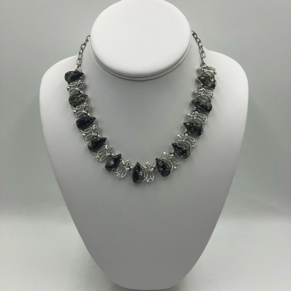 Vintage Silver Tone Women's Lab Created Gemstone Necklace